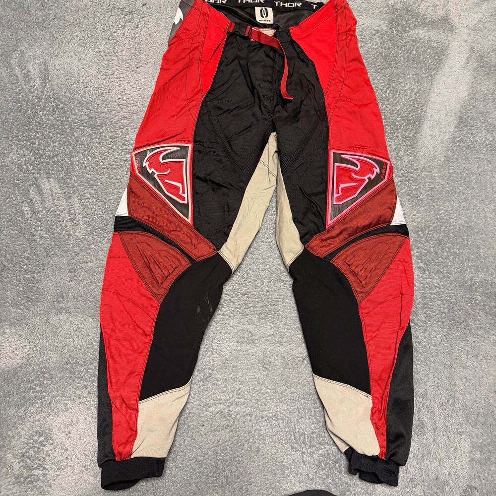 Thor Phase Racing Pants Mens 38 Red Biker Motorcross Off Road Sports